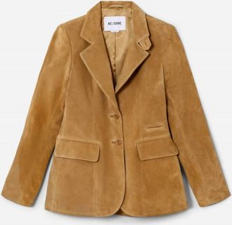 Re/Done Womens Classic Suede Blazer