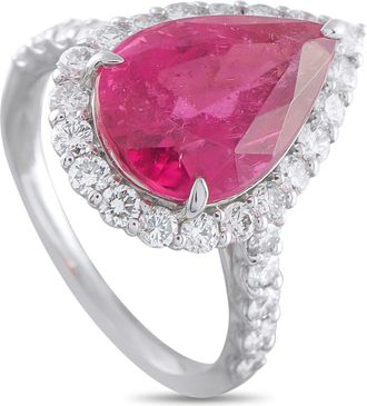 Luxury Bazaar Platinum 1.02ct Diamond and Rubellite Ring MF07-052126