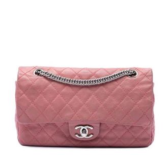 Chanel Pre-owned Vintage Double Flap Schoudertas - Dames - Pre-owned - Roze - Maat: ONE Size Leer