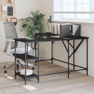 vidaXL Vidaxl - Escritorio Madera De Ingenier&iacute;a Negro 139x139x75 Cm