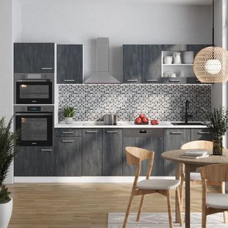 Vicco Mueble De Cocina R-line, Hormig&oacute;n Negro/blanco, 300 Cm Et Antracita