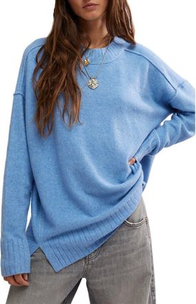 Free People Phoebe High-Low Tunic Sweater in Waterfall Heather at Nordstrom Rack, Size Large