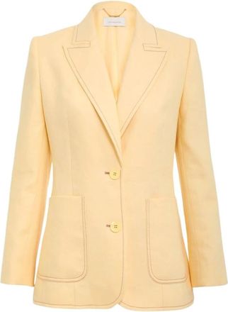 Zimmermann Boter Linnen Blazer - Dames - Blazers - Geel - L - Linnen - Jassen