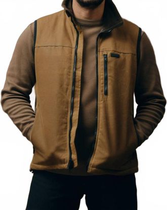 Filson Tin Cloth Primaloft Vest In Dark Tan