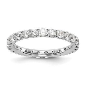 Diamond2Deal 14k White Gold Lab Grown Diamond Eternity Wedding Band Ring 1.5Ct Clarity- VS Color- G-H