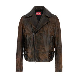 Diesel Jassen, Heren, Bruin, M, Leer, L-Eon Biker Jacket