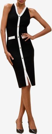 Lipsy Contrast Trim Body-Con Dress in Black at Nordstrom, Size 12 Us