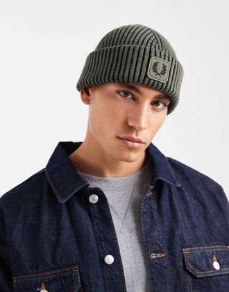 Fred Perry Berretto in cotone a coste verde