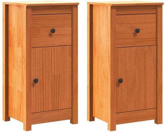 vidaXL Vitrina Con Caj&oacute;n 2 Pcs Marr&oacute;n Cera 39 X 34,5 X 80 Cm Vidaxl