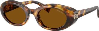 Miu Miu MU B09S Zonnebril - Dames - Zonnebrillen - Bruin - 52 MM - Accessoires