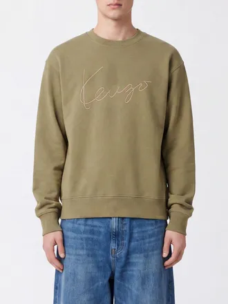 Kenzo Cotton Crewneck Jumper with Contrast Logo and Dropped Shoulders