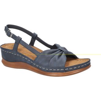 Easy Street Jupiter Slingback Platform Wedge Sandal in Navy at Nordstrom, Size 8.5