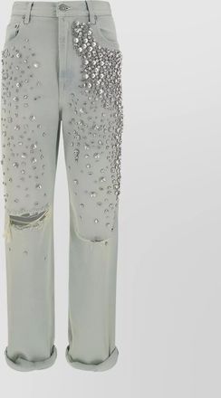 Golden Goose shiny rhinestone embellished baggy jeans