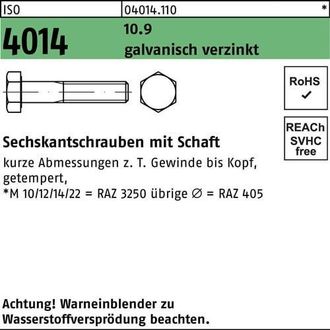 OEM Tornillo Hexagonal Iso 4014 Con V&aacute;stago M 20 X 250 10.9 Galvanizado 5 Piezas