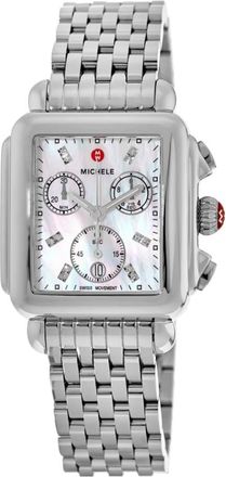 Michele Deco Diamond Mother of Pearl Dal Steel Womens Watch MWW06A000778
