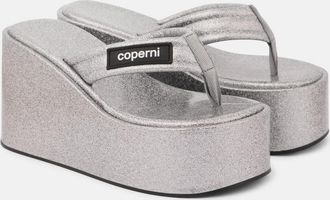 Coperni Glitter wedge thong sandals