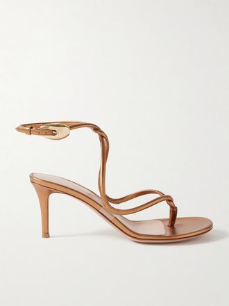 Gianvito Rossi Sandali In Pelle Metallizzata Jungle Mamba 70 - Metallizzato