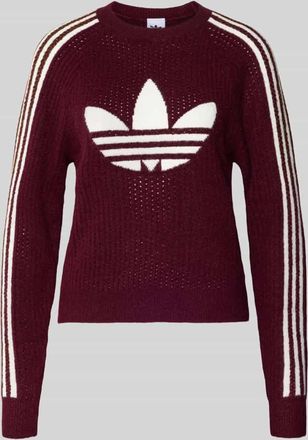 adidas Originals Regular Fit Strickpullover mit Woll-Anteil in Bordeaux, Größe XS