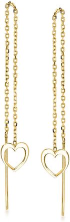 Ross-Simons Italian 10kt Yellow Gold Heart Threader Earrings