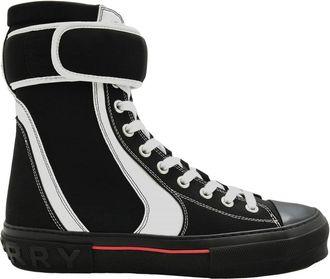 Burberry Jermaine Sub Contrast Hi-top Sneakers, Brand Size 49 (US Size 16)