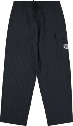 Pleasures Rescue Geplooide Cargo Broek Zwart - Heren - Wijde Broeken - Zwart - L - Polyester - Broeken