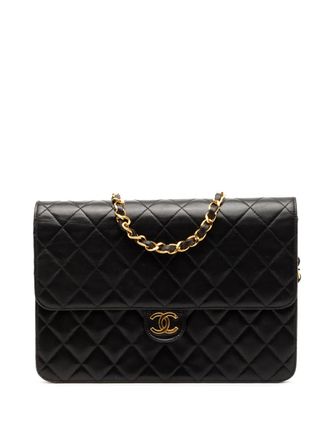 Chanel 1991-1994 Medium CC Quilted Lambskin Single Flap shoulder bag - Zwart
