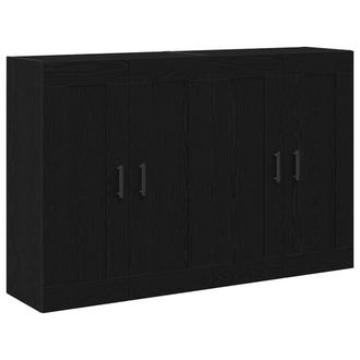 Berkfield Home Wall Mounted Cabinets 2 pcs Black Oak Engineered Wood