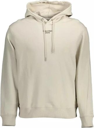 Calvin Klein Beige Katoenen Hoodie - Heren - Hoodies - Beige - 2XL - Katoen - Hoodies & sweatvesten