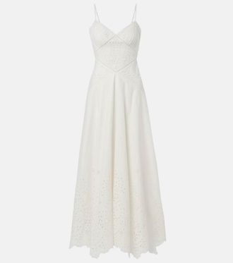 Self Portrait Broderie anglaise cotton maxi dress