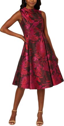 Adrianna Papell Sleeveless Printed Jacquard Party Dress