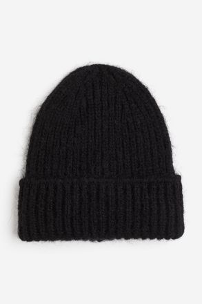 H&M Beanie in Rippstrick - Schwarz