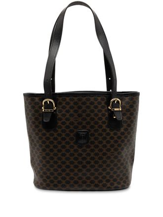 Celine 1997 Macadam Coated Canvas tote bag - Bruin