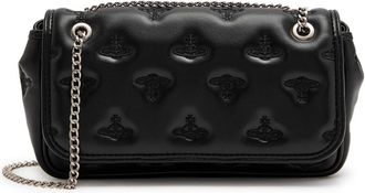 Vivienne Westwood Chain Orb-embroidered Grained Leather Cross-body bag - Black - One Size