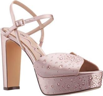 Nina Addison Slingback Peep Toe Platform Sandal in Pearl Rose at Nordstrom, Size 5.5