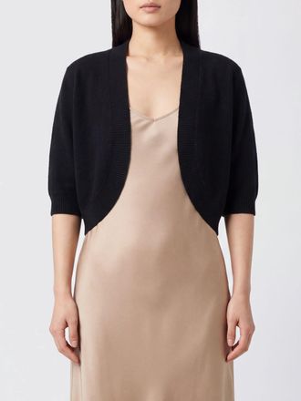 Twinset Cropped Short-Sleeved Cardigan in Wool and Cashmere Blend