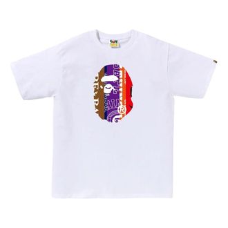 A Bathing Ape Fans Scarf Ape Head Tee White 1K30-110-313-WHITE