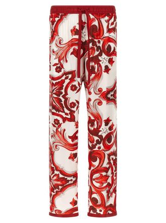 Dolce & Gabbana Red Floral Vanity Trousers