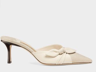 Jimmy Choo London 65mm Livi Flecked Canvas and Leather Mule Pumps