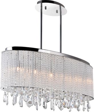 CWI Lighting Benson 5 Light Drum Shade Chandelier With Chrome Finish