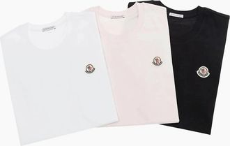 Moncler Womens Womens 3-Pack T-Shirts Multicolour - White - Size: 10/8