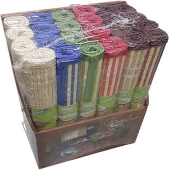 Trade Shop Trade Shop - Set 24 Pezzi Tovaglie Tovagliette Colazione In Legno Bamb&ugrave; Americane Colorate