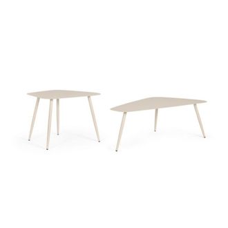 Konte Design Lote de 2 mesas bajas de acero beige