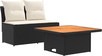 vidaXL 2 Pieza Sof&aacute; Central De Jard&iacute;n Con Mesa Elevable Vidaxl