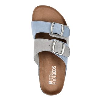 White Mountain Hippy Dusty TeaI/Light Grey/ Leather W33009-340 Womens