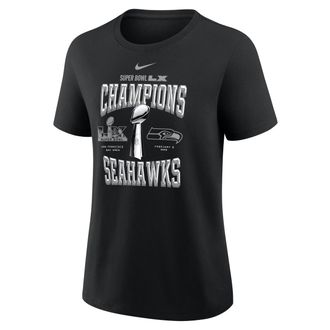Nike Seattle Seahawks Super Bowl LX Champions Trophy Collection Nike Womens NFL T-Shirt in Black | 01K900A78Z-0MZ