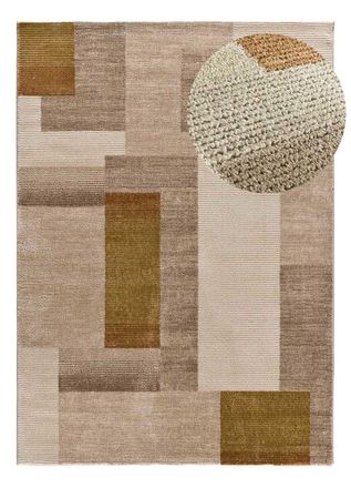 Atticgo Alfombra con relieve moderna beige/cobre 140x200 cm