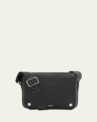 Loewe Mens Medium Pebble Grained Calfskin Messenger Bag