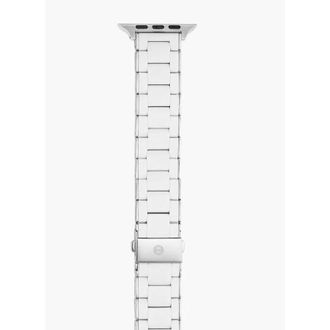 Michele White And Stainless Silicone-Wrapped Bracelet Band For Apple Watch