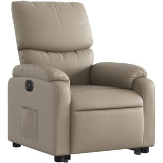 vidaXL Vidaxl - Sill&oacute;n Elevable El&eacute;ctrico Cuero Artificial Capuchino