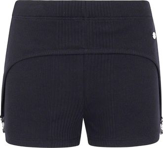 Jean Paul Gaultier Cotton Ribbed Mini Short With Lingerie Garter